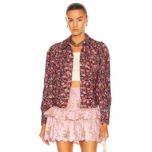 Loveshackfancy Corduroy Floral Ringley Button Top Jacket